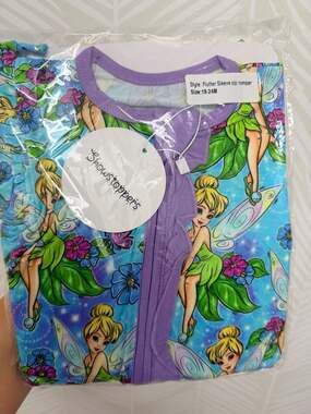 Showstoppers Disney Tinkerbell Flutter Sleeve Zip Romper 18-24M